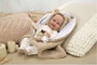 Muñecas Arias - Muñeca Elegance Babyto marron avec manta (peluche lestée) 35 cm, corps souple, langue du produit espagnol
