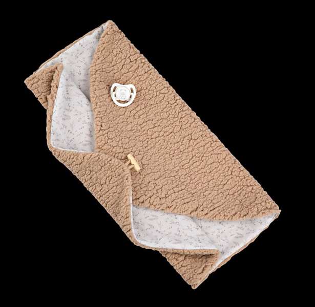Muñecas Arias - Muñeca Elegance Babyto marron avec manta (peluche lestée) 35 cm, corps souple, langue du produit espagnol