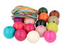 Innspiro Perles en bois en forme de boule couleurs assorties 30mm et 5m de fil