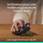 Logitech MX ERGO S Souris ergonomique sans fil graphite, détection de mouvement optique, pour ordinateur portable