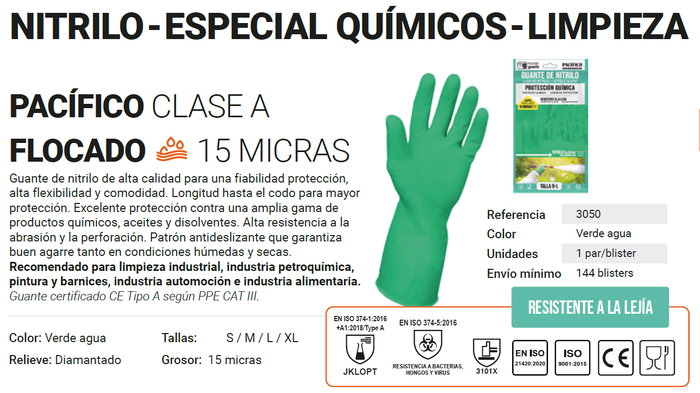 SIFER Gants en nitrile floconnés pour protection chimique, taille XL/10 SIFER Gants en nitrile floconnés pour protection chimique, taille XL/10