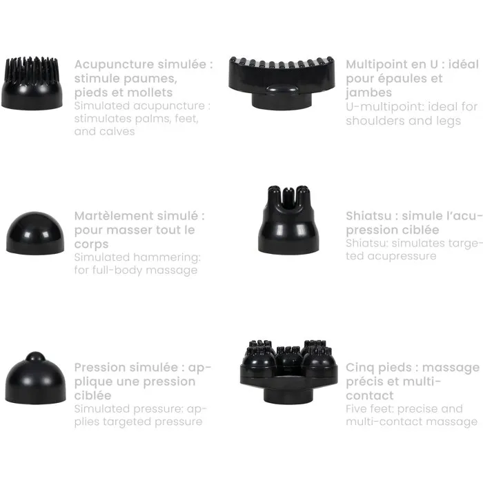 Livoo Masseur multifonction XXL 6-en-1 DOS223C rechargeable