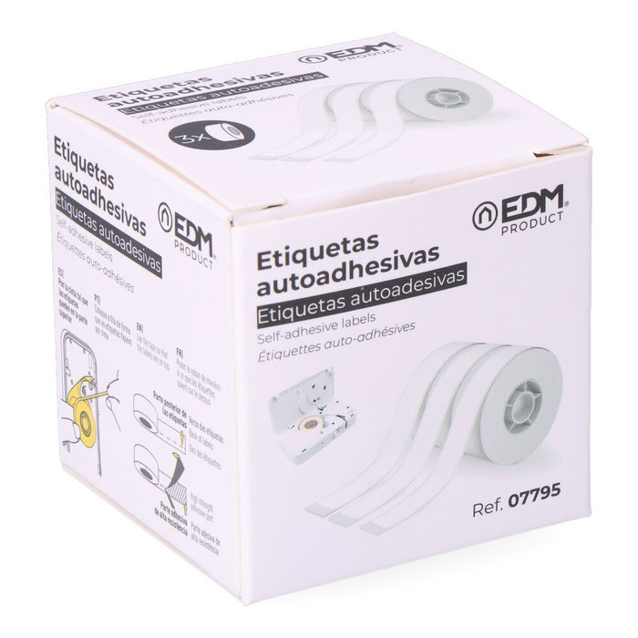 Rouleau de Papier Continu EDM 07795 07796 Blanc Rechange Imprimante Thermique 3 Unités