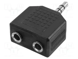 LOGILINK Adaptateur Jack 3,5mm 3pin vers 2x Jack 3,5mm socle