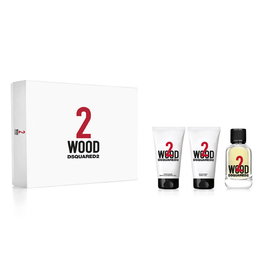Dsquared2 Parfum 2 Wood pour Homme et Femme, Eau de Toilette, 50 ml avec Gel Douche 50 ml et Gel Corporel 50 ml - Notes de Cèdre, Citron, Vetiver et Musc