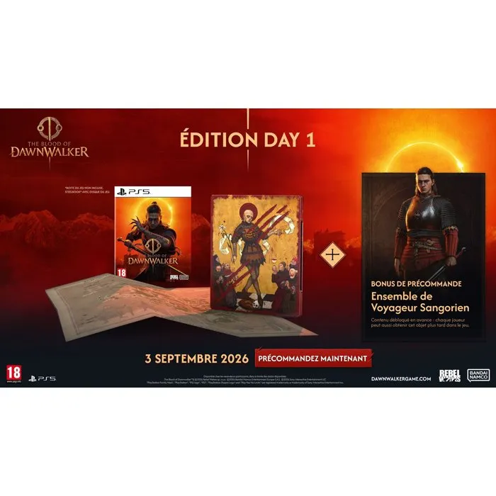 Bandai Namco Entertainment The Blood of Dawnwalker - Édition Day 1 Steelbook avec Carte du monde