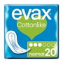 Evax Cottonlike Serviettes Normales sans Ailes, 20 Unités