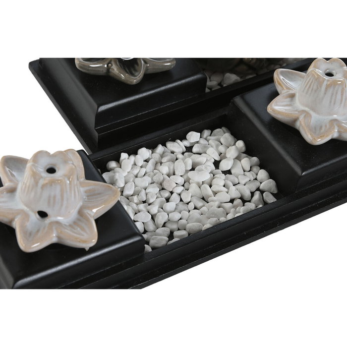 Brûleur d'huiles essentielles Home ESPRIT Céramique Bois MDF Buda 24 x 8 x 14 cm (2 Unités)