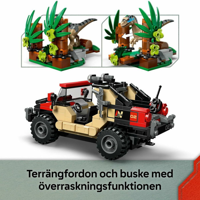 LEGO Jurassic World Véhicule Tout-Terrain et Vélociraptor au Guet (76972) de 285 pièces LEGO Jurassic World Véhicule Tout-Terrain et Vélociraptor au Guet (76972) de 285 pièces