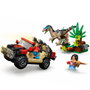 LEGO Jurassic World Véhicule Tout-Terrain et Vélociraptor au Guet (76972) de 285 pièces