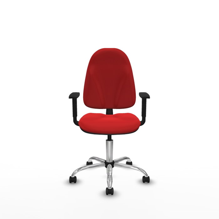 PIQUERAS Y CRESPO Chaise de bureau Algarra similicuir rouge avec accoudoirs 1D et piètement chromé PIQUERAS Y CRESPO Chaise de bureau Algarra similicuir rouge avec accoudoirs 1D et piètement chromé