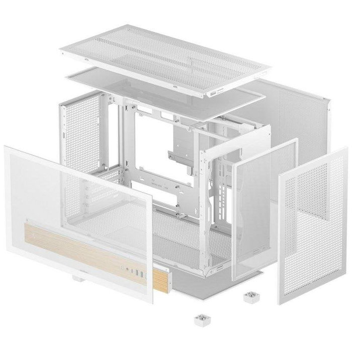 DeepCool CH260 WOOD WH Boîtier Micro-ATX Blanc et Bois