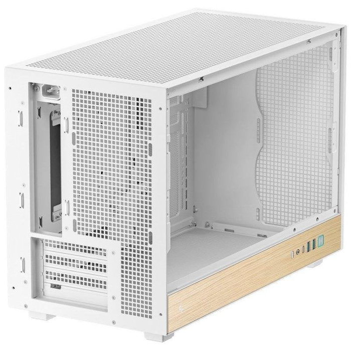 DeepCool CH260 WOOD WH Boîtier Micro-ATX Blanc et Bois