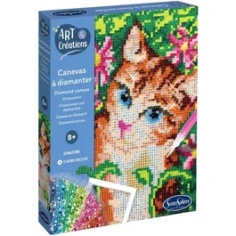 Sentosphere - Kit d'activité créative anti-stress Canevas à diamanter avec mini strass Chatons - Art & Créations - Dès 8 ans