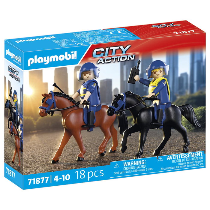 Playmobil Escadron Policière À Cheval 71877 - Jeu de Construction avec 2 Policiers et Chevaux, Langues Multiple, Âge 4+ Playmobil Escadron Policière À Cheval 71877 - Jeu de Construction avec 2 Policiers et Chevaux, Langues Multiple, Âge 4+