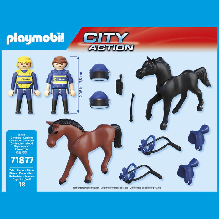 Playmobil Escadron Policière À Cheval 71877 - Jeu de Construction avec 2 Policiers et Chevaux, Langues Multiple, Âge 4+ Playmobil Escadron Policière À Cheval 71877 - Jeu de Construction avec 2 Policiers et Chevaux, Langues Multiple, Âge 4+