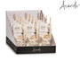 ACORDE Mikado 50 ml avec tige, fleurs blanches, verre, rotin, bois, plastique, 7x17x5 cm (Set de 12)