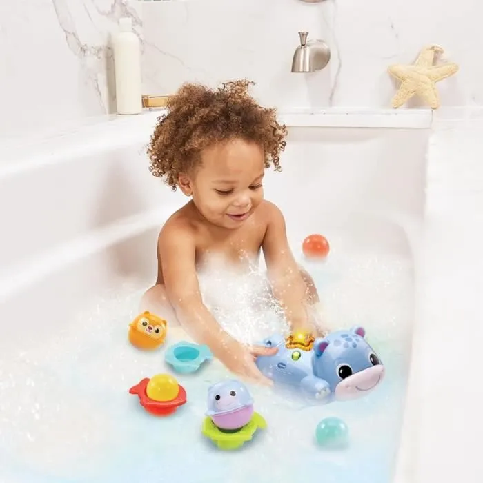 VTech Théo - Jouet de Bain Hippopotame Nageur avec Lumière, Sons et Accessoires pour Enfants de 1 à 5 Ans VTech Théo - Jouet de Bain Hippopotame Nageur avec Lumière, Sons et Accessoires pour Enfants de 1 à 5 Ans