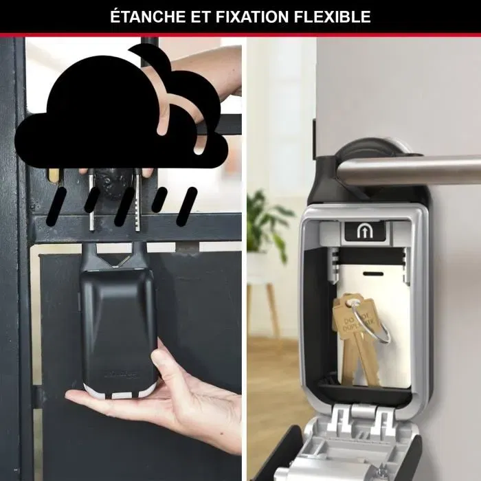 Master Lock 5420EURD - Boîte à clés de sécurité avec serrure numérique programmable 4 chiffres et anse rétractable - Format M (17.5x7.2x5.2 cm) Master Lock 5420EURD - Boîte à clés de sécurité avec serrure numérique programmable 4 chiffres et anse rétractable - Format M (17.5x7.2x5.2 cm)