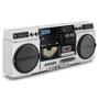 Medion Ghetto Blaster - Radio cassette CD vintage - Radio DAB+/FM, lecteur CD/MP3, cassette, connexion Bluetooth et USB, 2x10W RMS, couleur argent