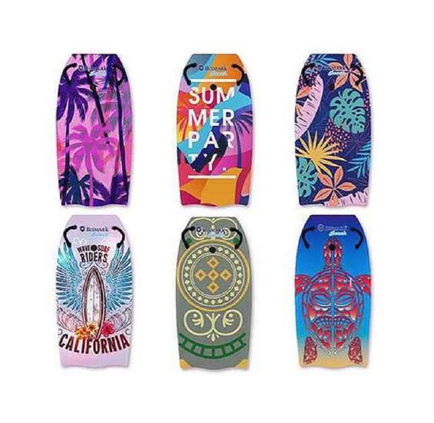 Poessa Planche de surf en polystyrène EPS avec poignées et motifs, 103 x 47,5 x 5 cm (jouet 36+ mois) - Modèles assortis