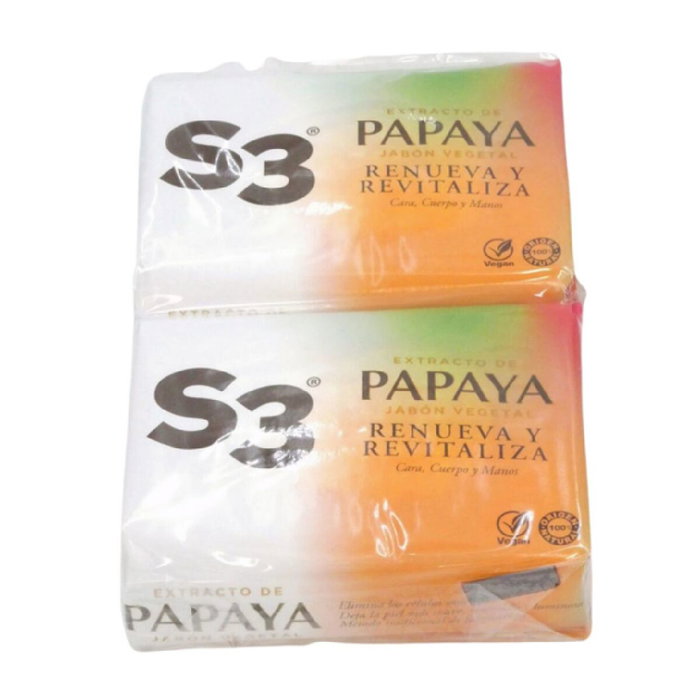 Savon S3 125 g Papaye 2 Unités Savon S3 125 g Papaye 2 Unités
