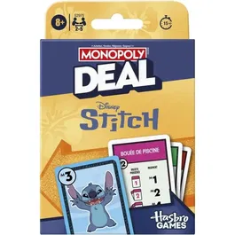 Hasbro Gaming Jeu de cartes Monopoly Deal Stitch, Jeu rapide en 15 min, pour les 8 ans et plus