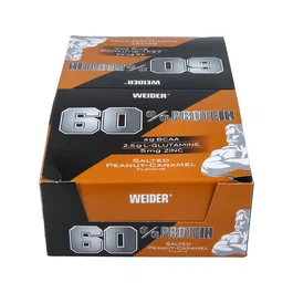 Weider Protein 60% Barre Cacahuètes Salées Caramel 24 Unités