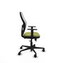 Chaise Jorquera Synchrone/Traslack tissu Vert olive Maille Blanc Base en nylon noir Accoudoir 1D Sans appui-tête Roulettes 65mm nylon