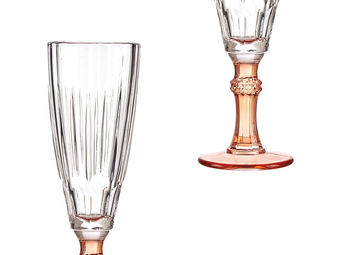 Vivalto Coupe à Cava Couleur Saumon 170 ml Verre en Cristal 20 x 6.5 cm (Set de 48)