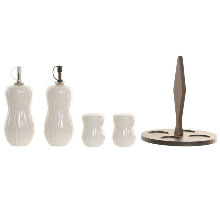 Home ESPRIT Ensemble salière et poivrier Blanc Brun foncé Bambou Porcelaine Home ESPRIT Ensemble salière et poivrier Blanc Brun foncé Bambou Porcelaine