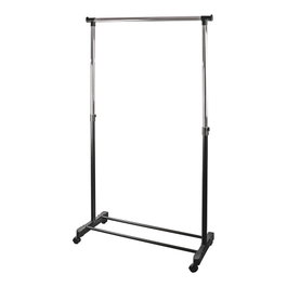 Mondex Portant métallique avec roulettes jusqu'à 10 kg barre ø41x85 cm hauteur réglable 95,5-166,5 cm acier chromé noir