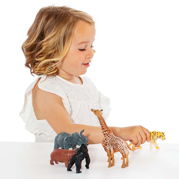 Molto Figurines Animaux Sauvages - Set de 6 Unités en Plastique - Jouet Éducatif à Partir de 3 Ans