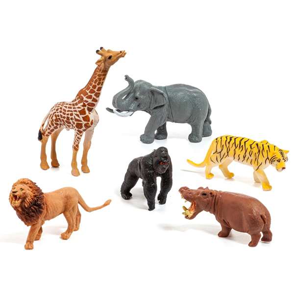 Molto Figurines Animaux Sauvages - Set de 6 Unités en Plastique - Jouet Éducatif à Partir de 3 Ans