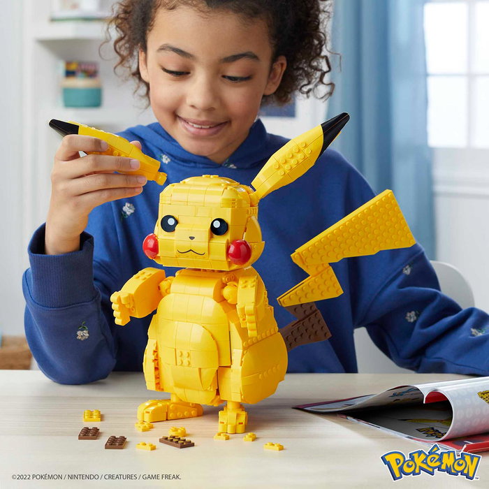 Mega Construx - Set de Construction Pokémon Pikachu Géant Articulé de 30 cm - Fvk81 - Jeu de Construction pour Enfants à partir de 8 Ans
