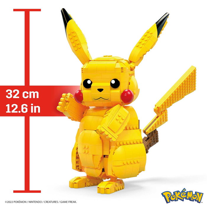 Mega Construx - Set de Construction Pokémon Pikachu Géant Articulé de 30 cm - Fvk81 - Jeu de Construction pour Enfants à partir de 8 Ans