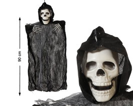 Atosa Déguisement de Squelette avec Capuche et Mains Fantômes Noir 90 cm