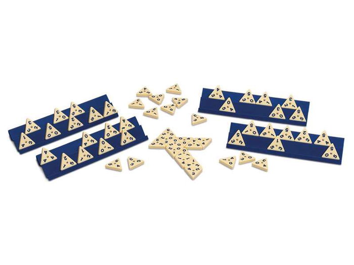 Cayro Domino Triangular 25x25x4.5 - Jeu de domino en plastique pour 2 joueurs - Âge recommandé 8 ans - Langues : espagnol, anglais, français, italien, portugais, allemand
