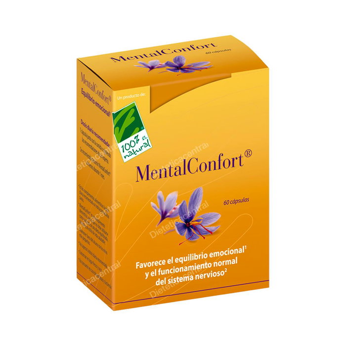 Cien Por Cien Natural Mentalconfort 60Cap. Complément Alimentaire Safran Curcuma Zinc Vitamines Système Nerveux Cien Por Cien Natural Mentalconfort 60Cap. Complément Alimentaire Safran Curcuma Zinc Vitamines Système Nerveux