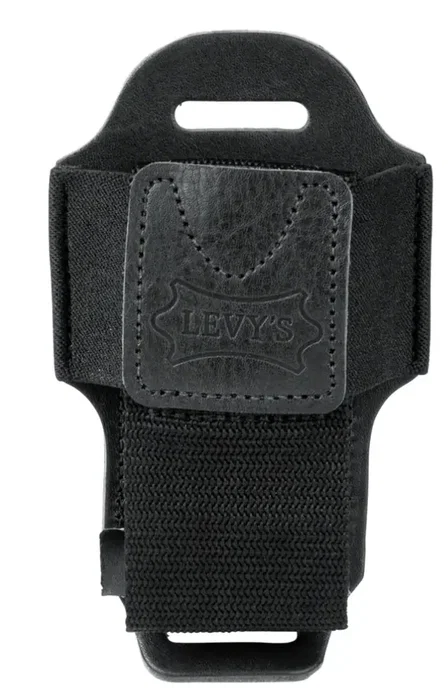 LEVYS Housse pour émetteur sans fil Bodypack en cuir noir