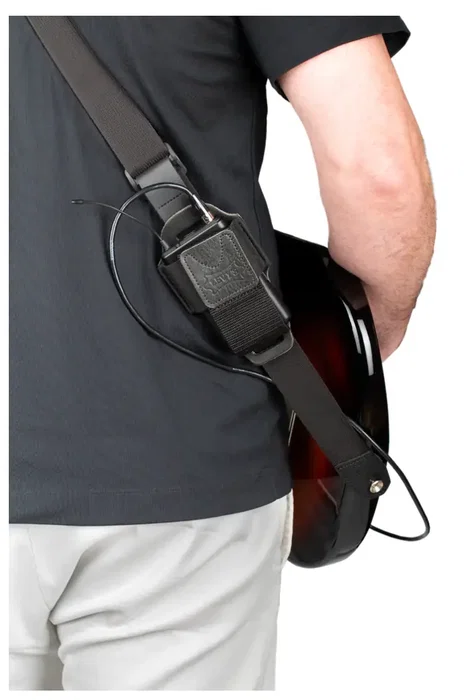 LEVYS Housse pour émetteur sans fil Bodypack en cuir noir