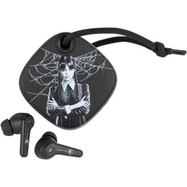 Konix Écouteurs Bluetooth sans Fil - Mercredi - Noir - Autonomie 6 h + 22 h (boîtier) - Résistance IPX4 - Son Immersif - Léger 50g - Confortable