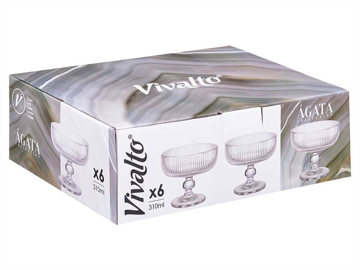 VIVALTO Coupelle à glace transparente à rayures 310 ml