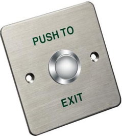 Hikvision Bouton de sortie, 86 x 86 mm, panneau en alliage d'aluminium