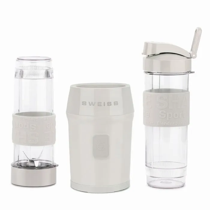 Sweiss MOOV8 Blender Personnel Portatif 300 W avec 2 Gourdes 570 ml, pour Smoothies et Boissons, Facile à Nettoyer, Design Beige
