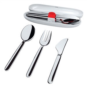Alessi SA04S3 - Set de couverts de voyage de la collection "Food à porter" en acier inoxidable 18/10 Alessi SA04S3 - Set de couverts de voyage de la collection "Food à porter" en acier inoxidable 18/10
