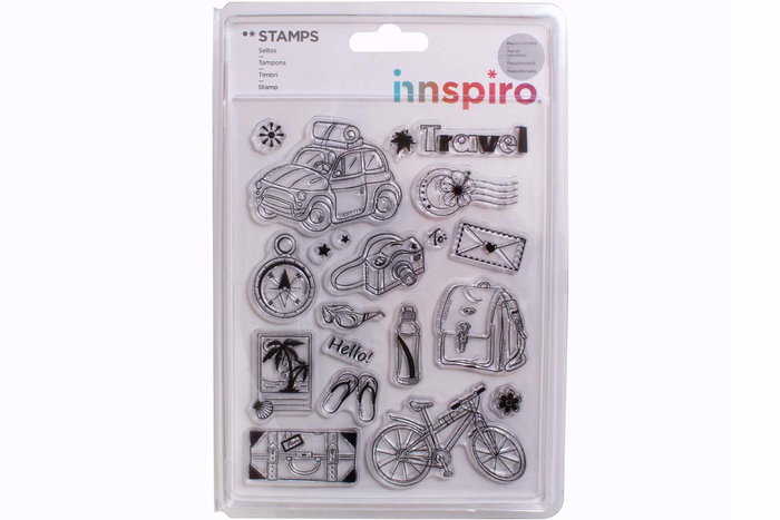 Innspiro Set de tampons acryliques Vacances sur la route 14x18cm Innspiro Set de tampons acryliques Vacances sur la route 14x18cm