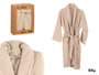 Berilo Albornoz Beige 500 g Taille L/XL 158x110 cm lavable 100% coton - 10x37.5x28 cm (Set de 6)