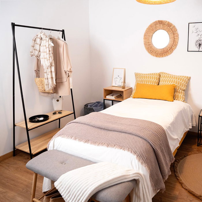 Perchero con Dos Baldas Acero y Madera Moa Vinthera 40,5x80x160 cm (2 Unidades)