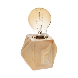 Atmosphera Bahia Lampe de table en bois E27 (ampoule non incluse) Ø7,5 x 8 cm